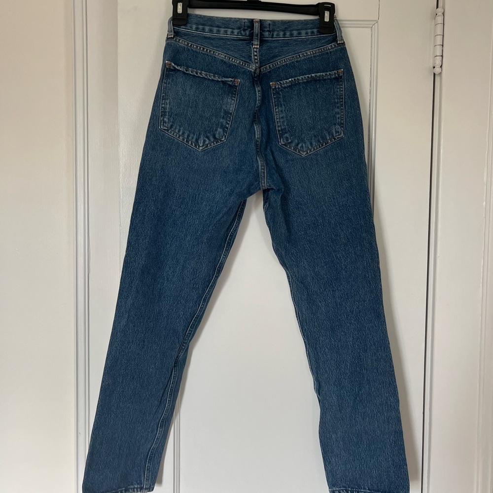 Agolde Riley high rise straight crop jeans in dark wash - Picture 5 of 5